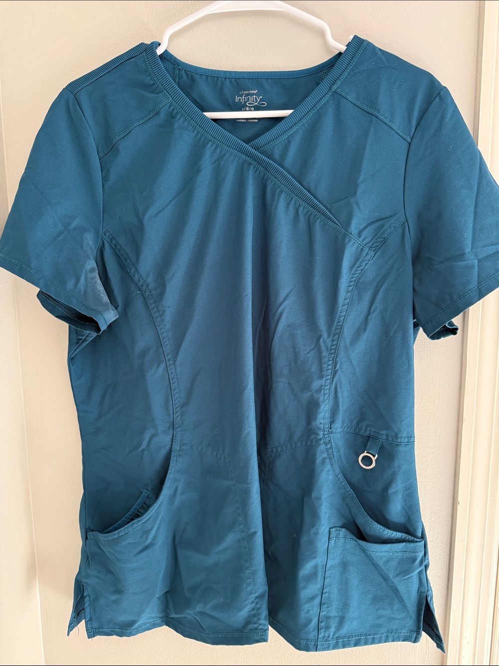 Cherokee Teal V-Neck Short Sleeve Scrub Top
